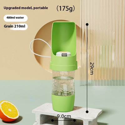 2-in-1 Gassi-Trinkflasche mit Futterfach