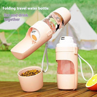 2-in-1 Hunde Reise-Trinkflasche mit Futterbehälter